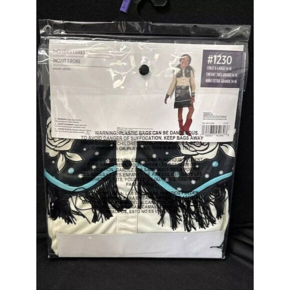 Cowgirl Costume Child X-Large 14-16 Western Style Dress, Fringe & Floral Detail - Picture 2 of 5